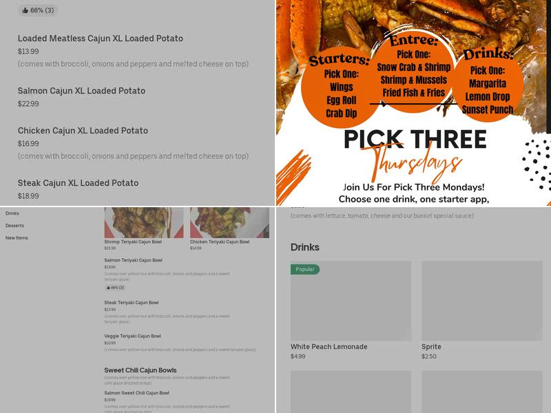 The Crazy Crab Bag Menu