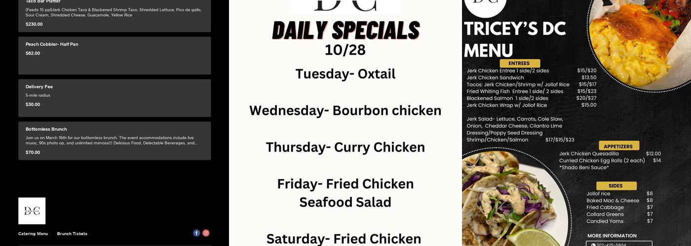 Triceys DC- Cafe Menu