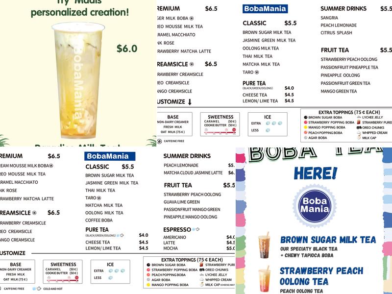 BobaMania Midtown Menu