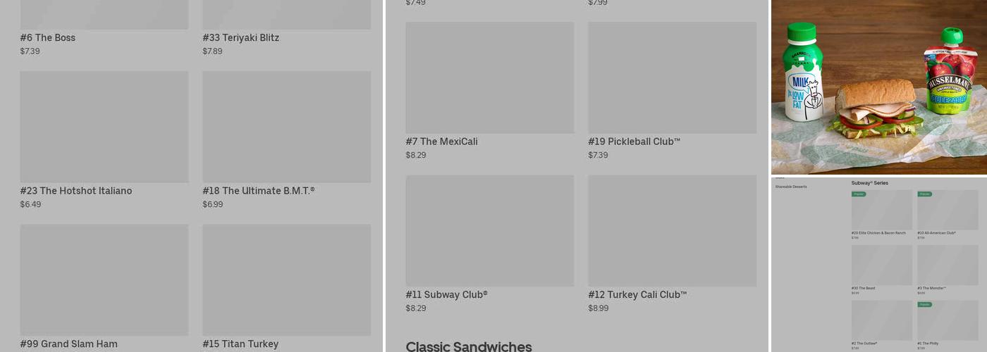 Subway Menu