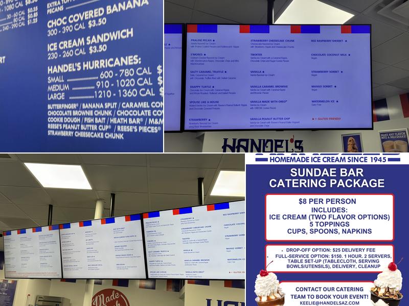 Handel's Homemade Ice Cream- Hilton Village (Scottsdale) Menu