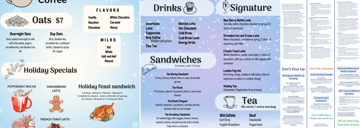 Beanchain Coffee Menu
