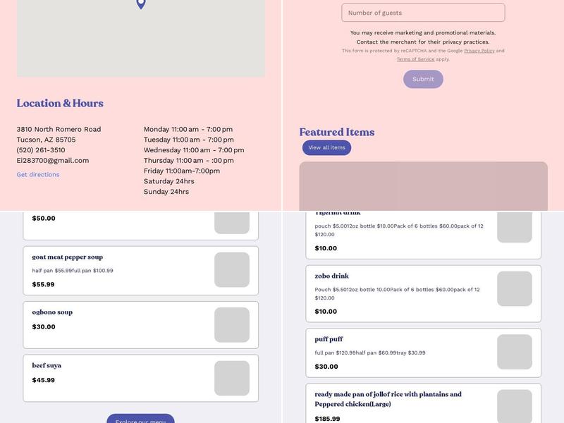 Sweet Inspirational Delicacy Menu