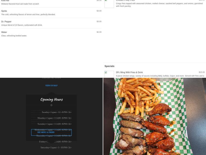 Midwest Wings Menu
