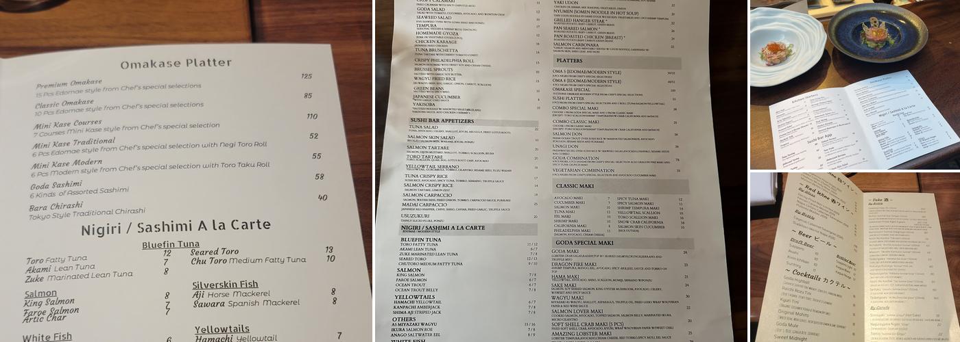 Sushi Goda Menu