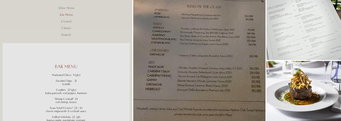 Twenty Three Grand Menu