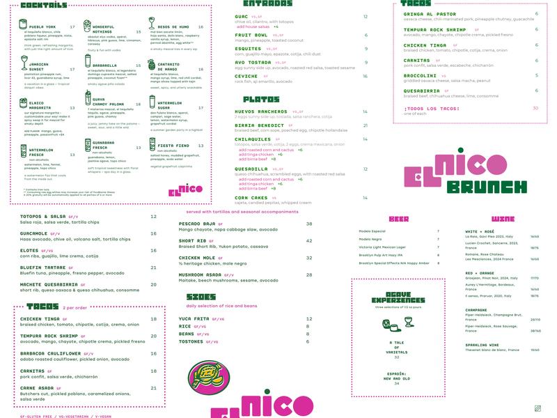 elNico Menu
