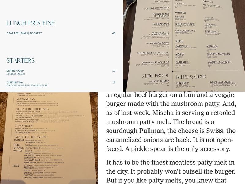 Mischa Menu