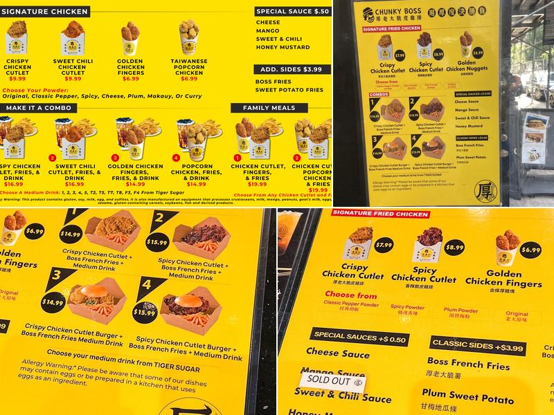 CHUNKY BOSS Menu