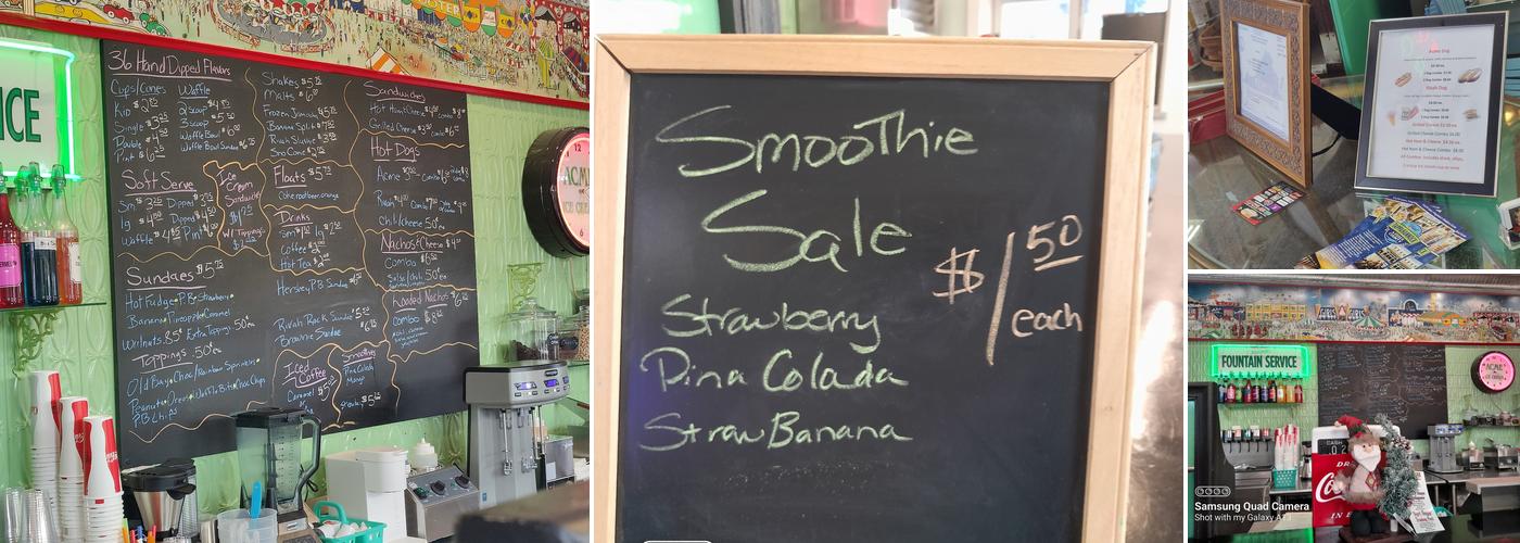 ACME Ice Cream Parlor Menu
