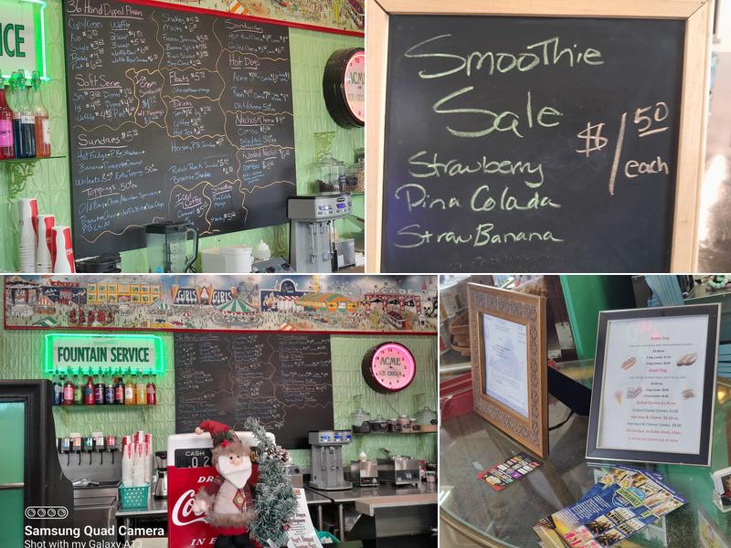 ACME Ice Cream Parlor Menu
