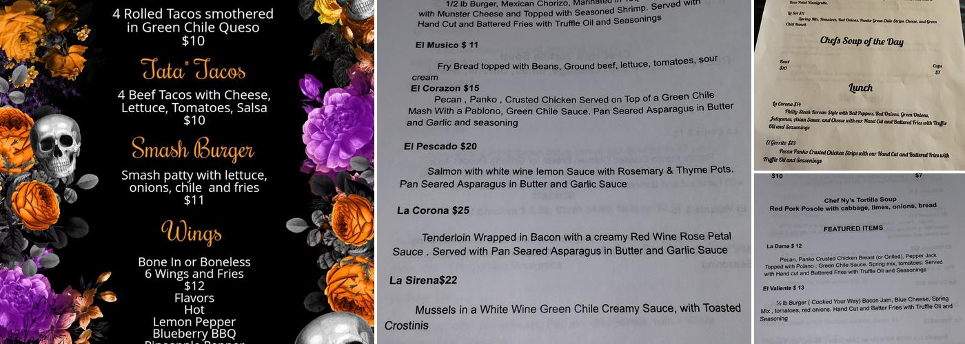 Corazon Restaurant Menu