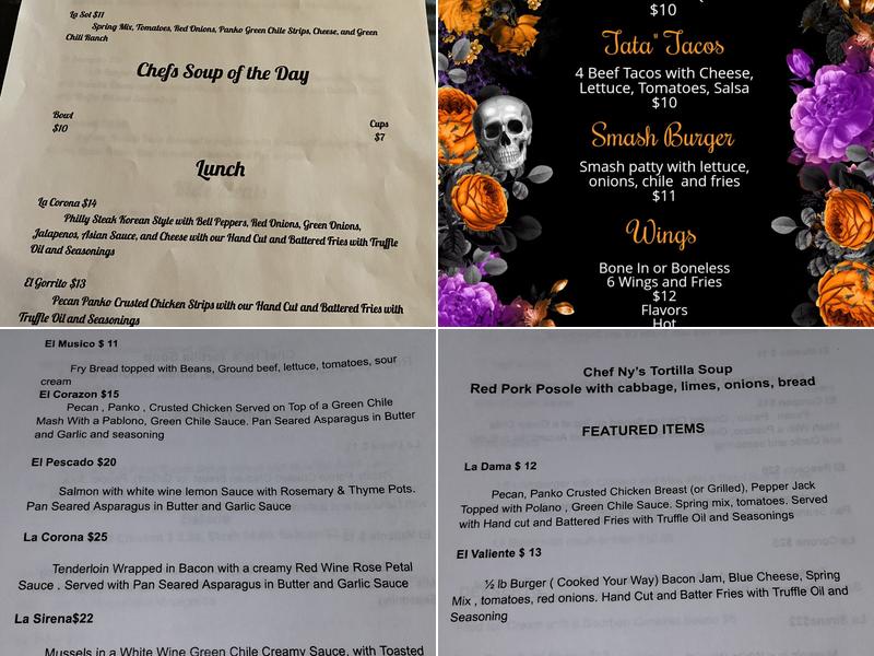 Corazon Restaurant Menu