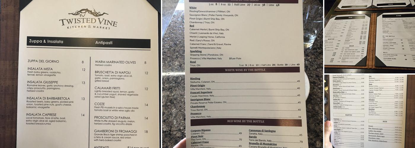 Twisted Vine Kitchen & Market Menu