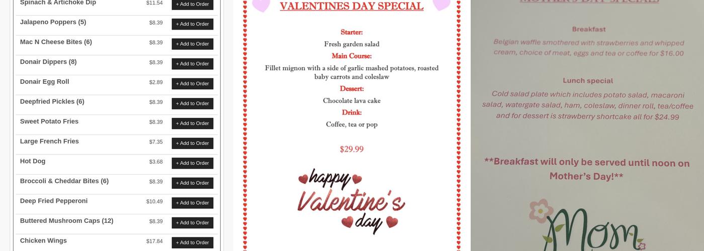 Larlee Creek Eatery Menu