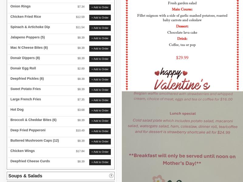 Larlee Creek Eatery Menu