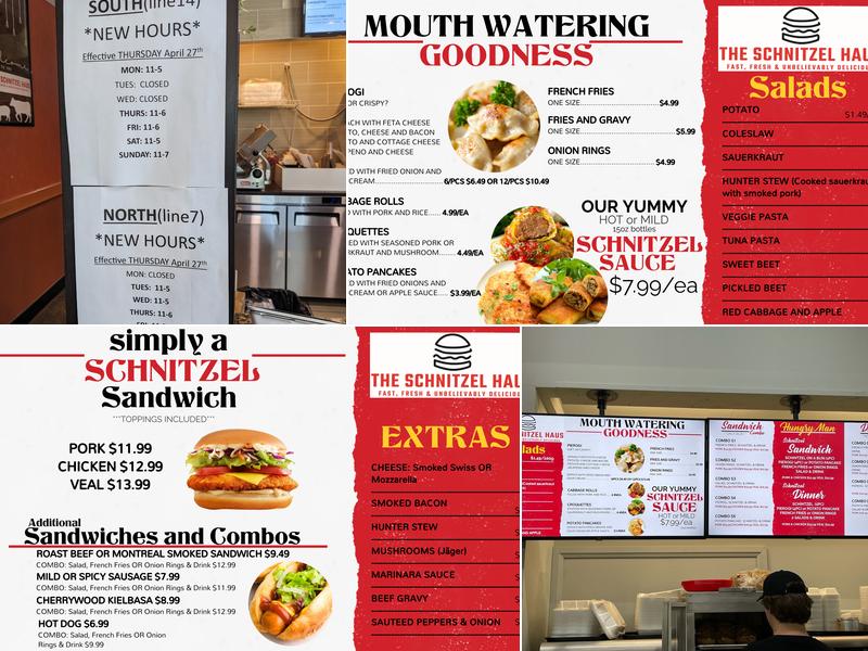 The Schnitzel Haus (NORTH BOUND) Menu