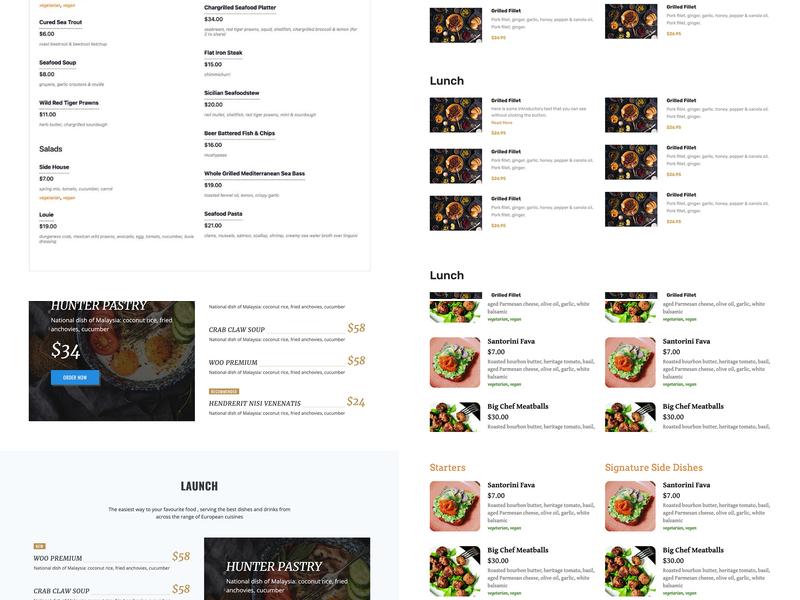 Nile Market and Cafe. Menu