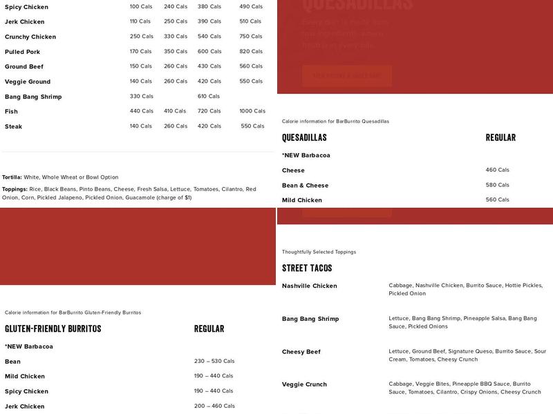 barBURRITO Menu