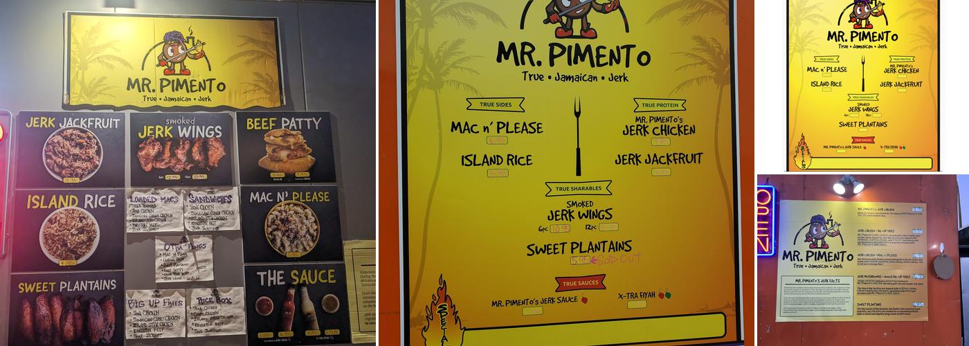 Mr. Pimento Catering & Dining Menu