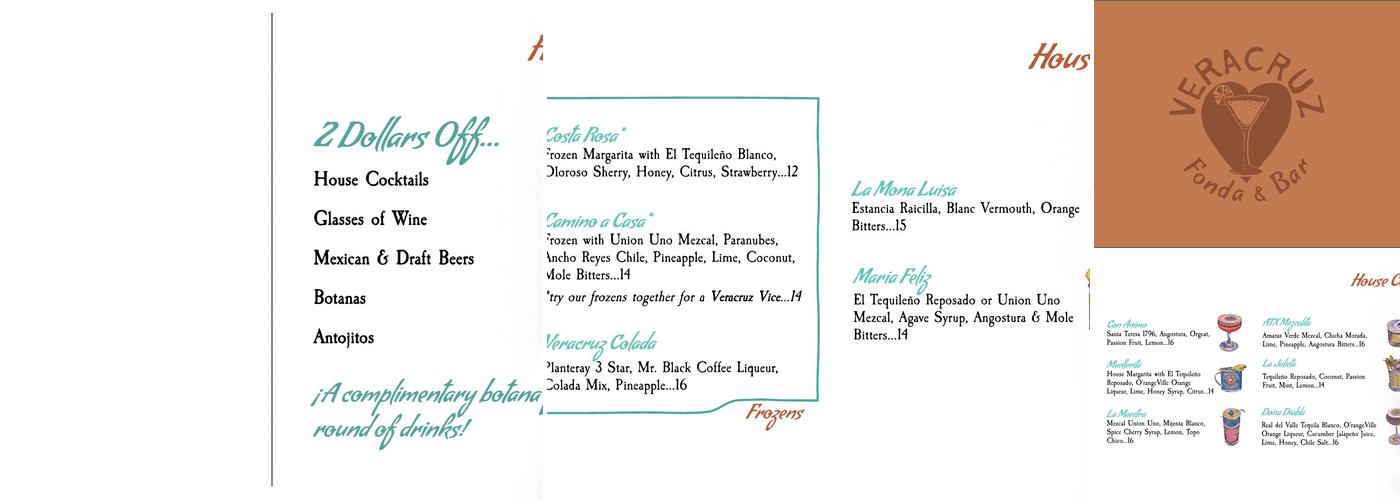 Veracruz Fonda and Bar Menu