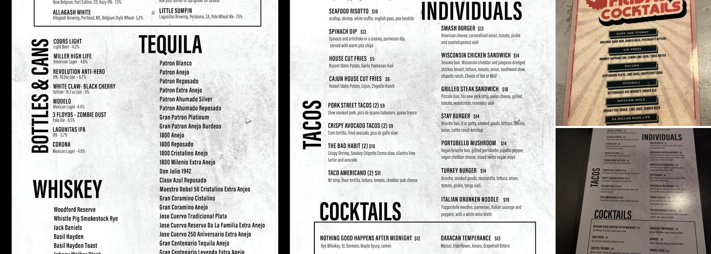 Bad Habit Menu