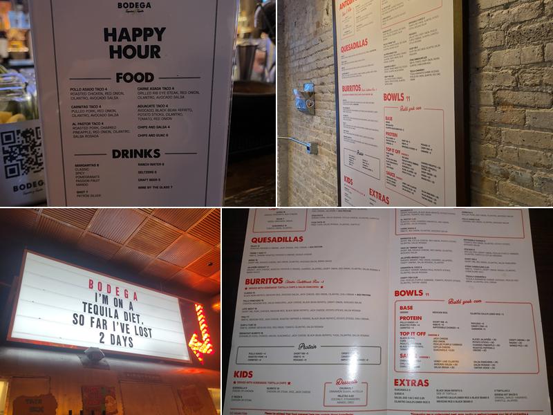 Bodega Taqueria y Tequila Menu