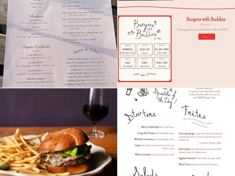 gertrude’s Menu
