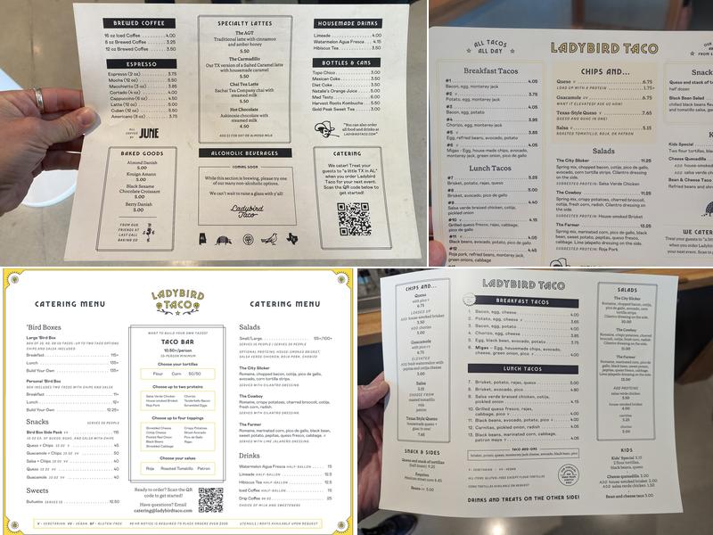 Ladybird Taco Menu