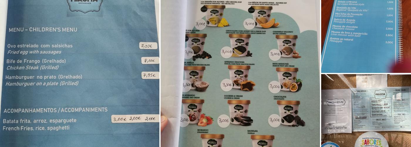 O Miroma (Miroma) Menu