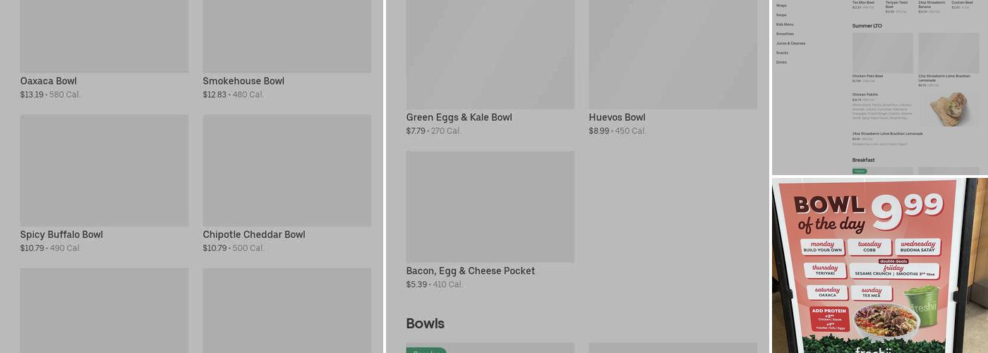 Freshii Menu