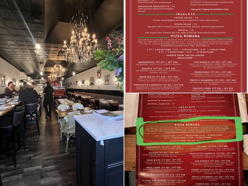 Mille Luci Pizzeria Menu