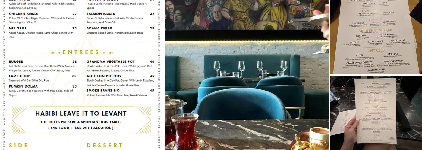 Levant Restaurant Menu