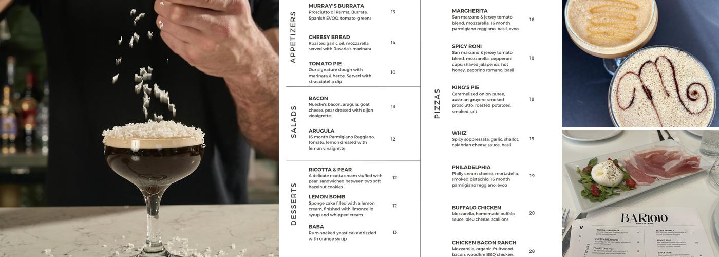 BAR 1010 Menu
