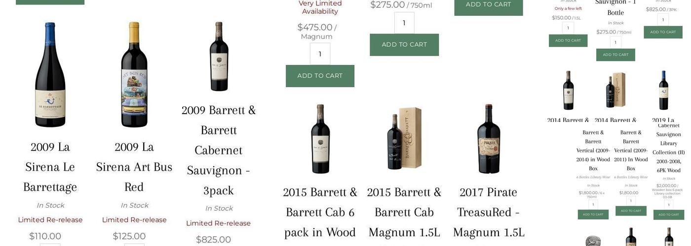 La Sirena Winery Menu