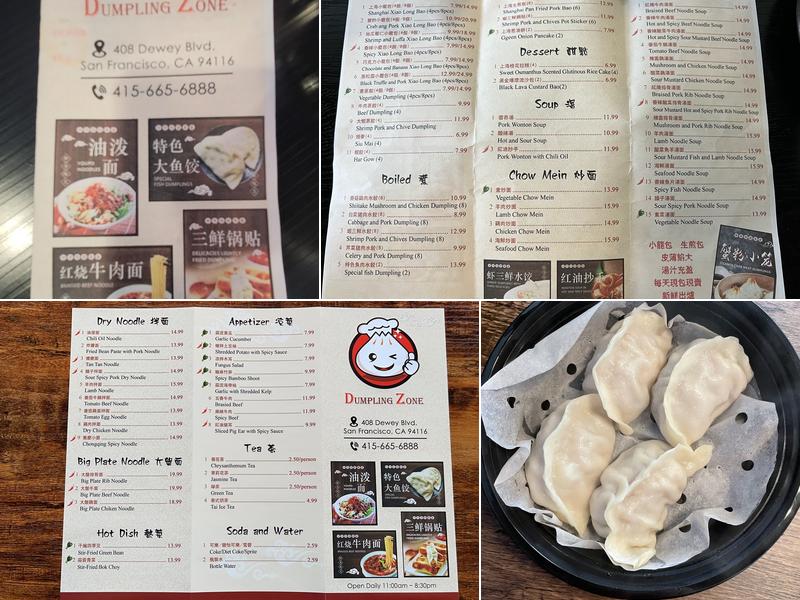 Dumpling Zone Menu