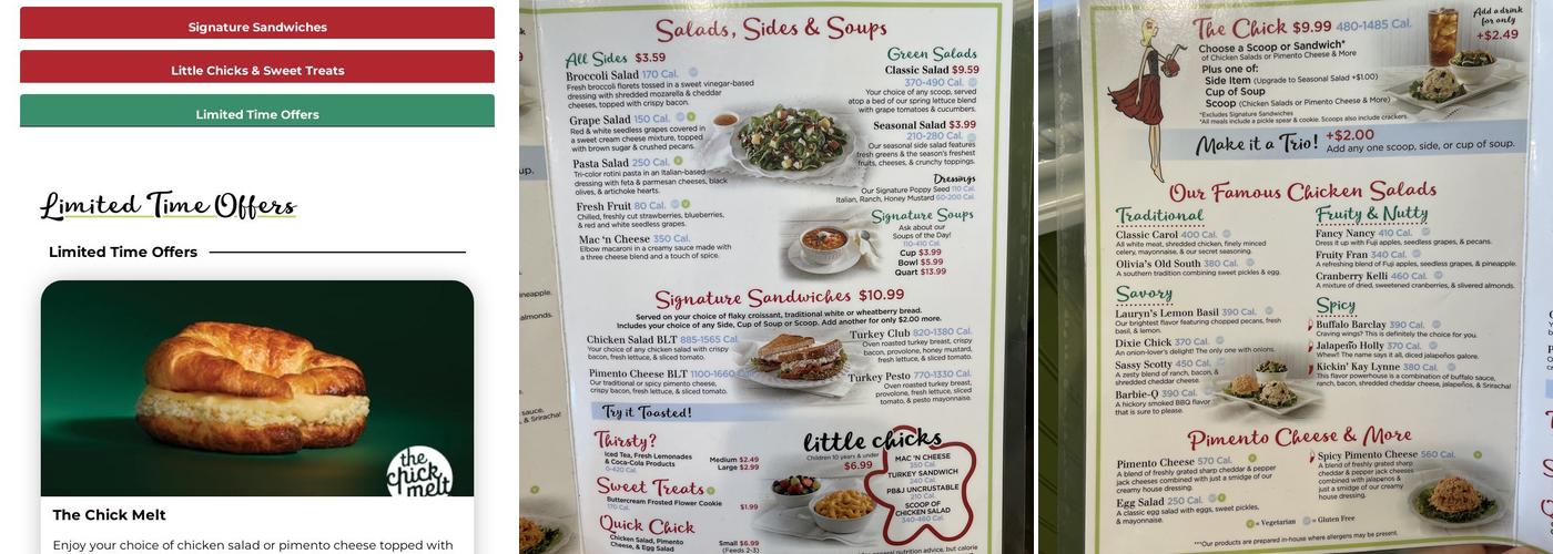 Chicken Salad Chick Menu