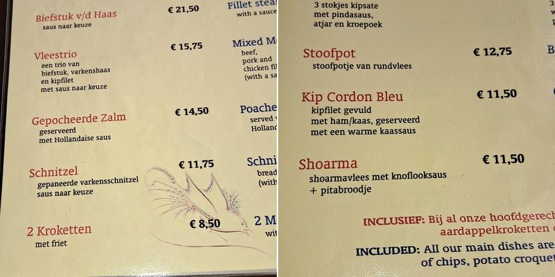 Hollands Eetcafé Ed en Cis Menu
