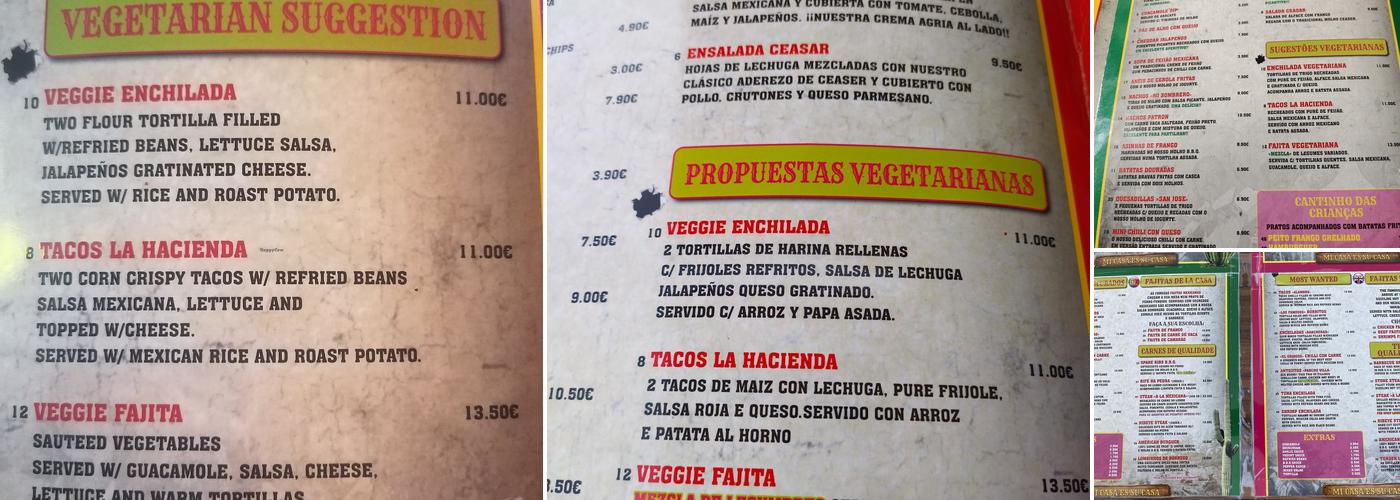 Mi Sombrero Menu