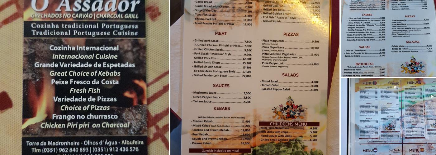 O Assador Menu