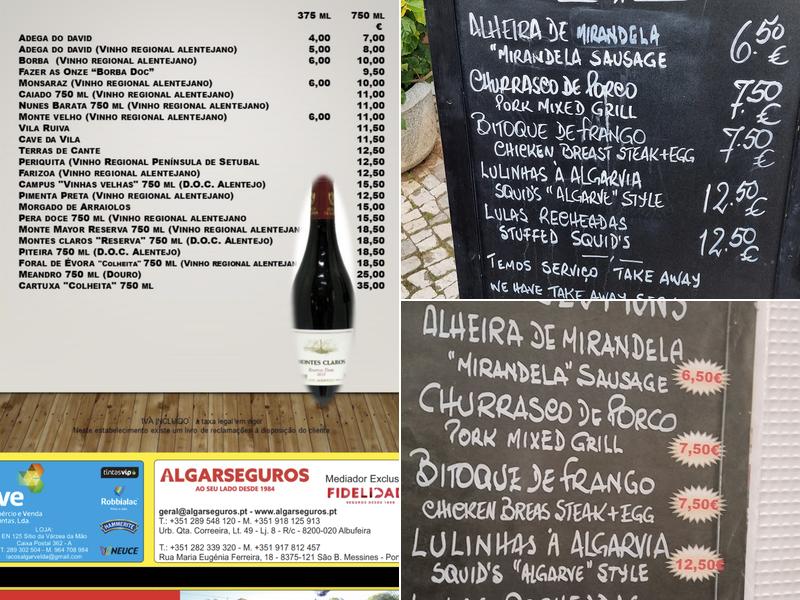Adega do David Menu