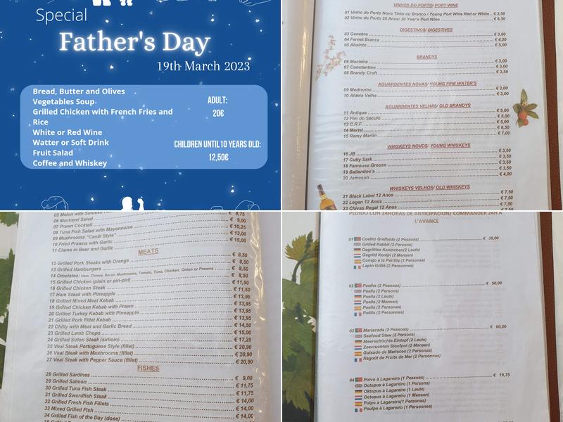 Restaurant O'Cantil (Restaurante O Cantil) Menu