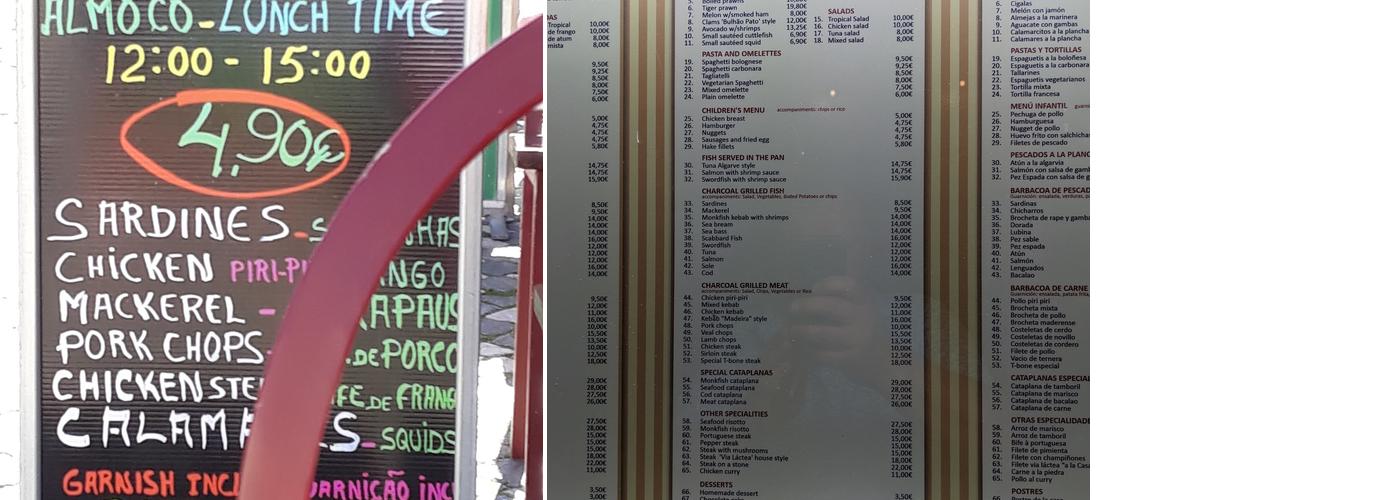 Restaurante O David Menu