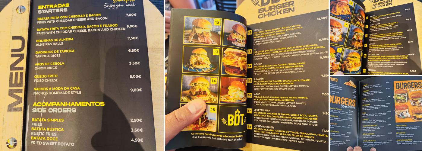 BDT Burger & Chicken Menu