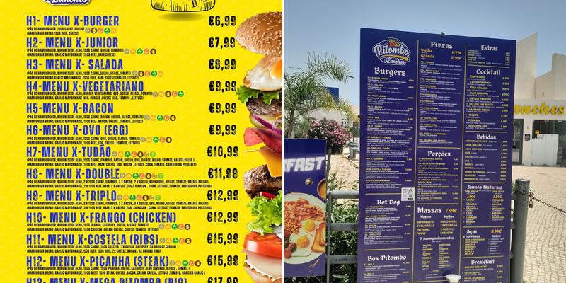 Pitombo Lanche's Menu