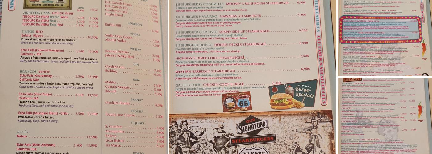 American Diner 3 Menu