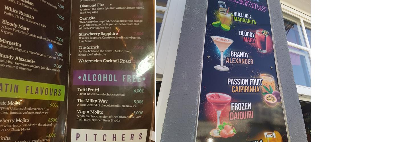Merlins Bar Menu