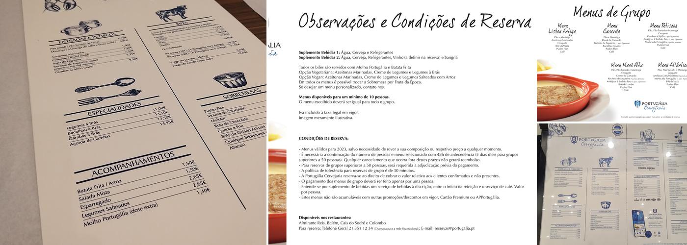 Portugália (Portugália Cervejaria) Menu