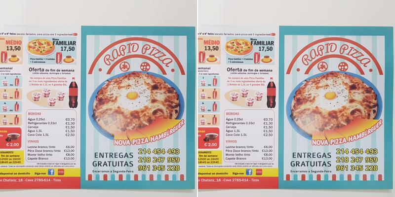 Rapid Pizza Menu