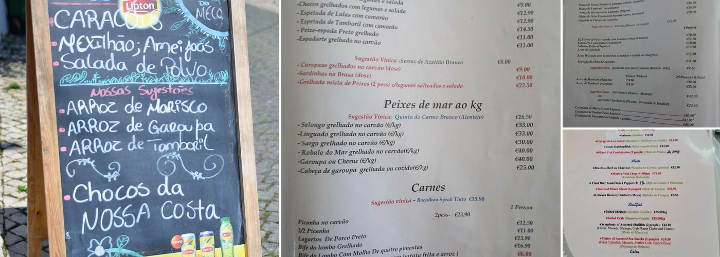 O Tropical do Meco Menu